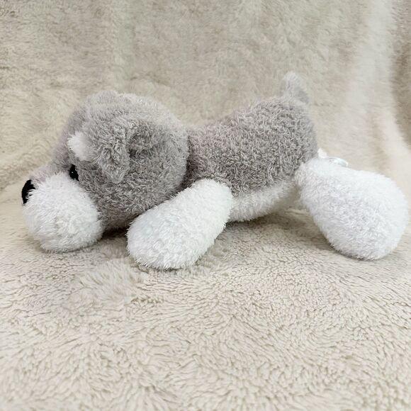 Spark Create Imagine Schnauzer Dog Plush Gray White Laying Puppy Stuffed Animal - Picture 2 of 6